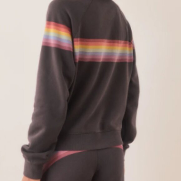 Marine Layer Black Rainbow Stripe Anytime Sweatpant - M - Picture 3 of 10